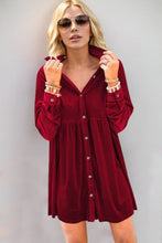 Load image into Gallery viewer, Oh Full Size Collared Neck Long Sleeve Mini Dress - florentclothing store