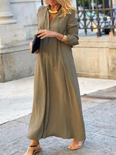 Load image into Gallery viewer, Full Size Solid Color Maxi Shirt Dress Plus Size - florentclothing store