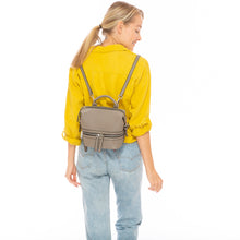 Load image into Gallery viewer, Gray Leather Backpack Purse for Women Convertible Crossbody Bag Medium - florentclothing store