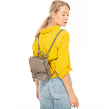 Load image into Gallery viewer, Gray Leather Backpack Purse for Women Convertible Crossbody Bag Medium - florentclothing store