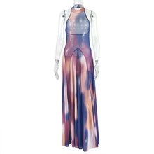 Load image into Gallery viewer, Women Clothing Gradient Color Waist A line Pleated Halter Backless