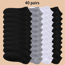 Load image into Gallery viewer, 4/5/10/20/40 Pairs of Solid Color Socks, Soft and Lightweight Ankle
