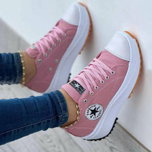Load image into Gallery viewer, Flat Lace-Up Sneakers Pattern Canvas Casual Women Sport Shoes