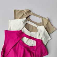 Load image into Gallery viewer, Sexy Short Backless Fixed Chest Pad Sports T-shirt Vest Women's Tight