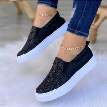 Load image into Gallery viewer, Moccasins Glitter Flat Female Loafers Shoes Black/Rose Gold/Black/Gold