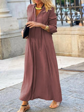 Load image into Gallery viewer, Full Size Solid Color Maxi Shirt Dress Plus Size - florentclothing store