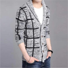 Load image into Gallery viewer, Mens Shawl Collar Gray Cardigan - florentclothing store