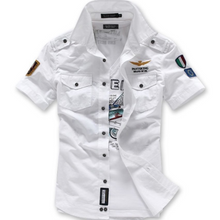 Load image into Gallery viewer, Mens Short Sleeve Military Style Shirt