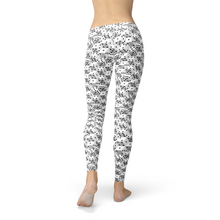 Load image into Gallery viewer, Womens Black and White Dice Leggings - florentclothing store