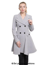 Load image into Gallery viewer, Wool Blend Fit And Flare Double Breasted Skater Coat (1102)