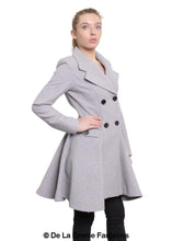 Load image into Gallery viewer, Wool Blend Fit And Flare Double Breasted Skater Coat (1102)