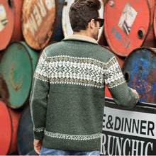 Load image into Gallery viewer, Winter Men's Jacquard Sweater Coat Christmas snowflake print Knitted Cardigan Turtleneck Full Zip Casual Warm Wool Sweater 5XL - FlorentClothingStore