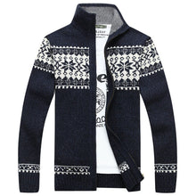 Load image into Gallery viewer, Winter Men's Jacquard Sweater Coat Christmas snowflake print Knitted Cardigan Turtleneck Full Zip Casual Warm Wool Sweater 5XL - FlorentClothingStore