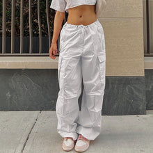 Load image into Gallery viewer, Y2K Clothing Oversized Drawstring Low Waist Parachute Loose Fit Sweatpants Trousers Women Jogger Cargo Pants Streetwear Outfits - florentclothing store