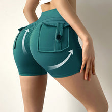 Load image into Gallery viewer, TRY TO BN Women Sport Shorts Pockets Gym Sexy High Waist Workout Push Up Booty - florentclothing store
