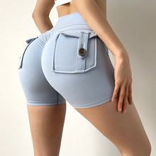 Load image into Gallery viewer, TRY TO BN Women Sport Shorts Pockets Gym Sexy High Waist Workout Push Up Booty - florentclothing store