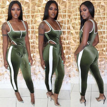 Load image into Gallery viewer, Winter Women's set Velvet bodysuit pencil pants suit two piece set Sexy - florentclothing store