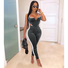 Load image into Gallery viewer, Winter Women's set Velvet bodysuit pencil pants suit two piece set Sexy - florentclothing store