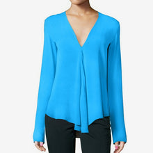 Load image into Gallery viewer, Women's V Neck Chiffon Shirt Top Plus Size 6XL Long Sleeve Black Feminine Blouse 2020 - florentclothing store