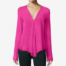 Load image into Gallery viewer, Women's V Neck Chiffon Shirt Top Plus Size 6XL Long Sleeve Black Feminine Blouse 2020 - florentclothing store