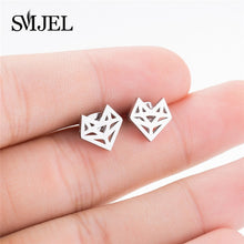 Load image into Gallery viewer, SMJEL Stainless Steel Mickey Stud Earrings for Women Girls Minimalist Fox Cat - florentclothing store
