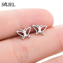 Load image into Gallery viewer, SMJEL Stainless Steel Mickey Stud Earrings for Women Girls Minimalist Fox Cat - florentclothing store
