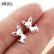 Load image into Gallery viewer, SMJEL Stainless Steel Mickey Stud Earrings for Women Girls Minimalist Fox Cat - florentclothing store