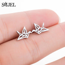 Load image into Gallery viewer, SMJEL Stainless Steel Mickey Stud Earrings for Women Girls Minimalist Fox Cat - florentclothing store