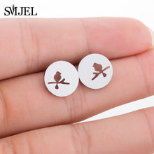 Load image into Gallery viewer, SMJEL Stainless Steel Mickey Stud Earrings for Women Girls Minimalist Fox Cat - florentclothing store