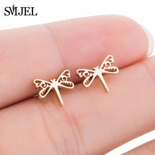 Load image into Gallery viewer, SMJEL Stainless Steel Mickey Stud Earrings for Women Girls Minimalist Fox Cat - florentclothing store