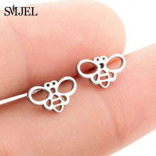 Load image into Gallery viewer, SMJEL Stainless Steel Mickey Stud Earrings for Women Girls Minimalist Fox Cat - florentclothing store