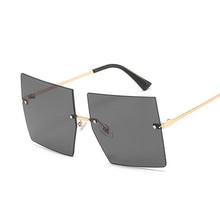 Load image into Gallery viewer, Square Oversized Sunglasses Women  Luxury Rimless   Big Frame - FlorentClothingStore