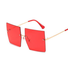 Load image into Gallery viewer, Square Oversized Sunglasses Women  Luxury Rimless   Big Frame - FlorentClothingStore