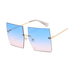 Load image into Gallery viewer, Square Oversized Sunglasses Women  Luxury Rimless   Big Frame - FlorentClothingStore