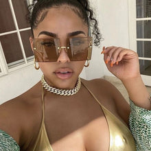 Load image into Gallery viewer, Square Oversized Sunglasses Women  Luxury Rimless   Big Frame - FlorentClothingStore