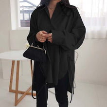 Load image into Gallery viewer, Stylish Solid Shirts Women's Asymmetrical Blouse 2022 ZANZEA Casual Lace Up Blusas   Oversized Tunic - FlorentClothingStore