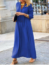 Load image into Gallery viewer, Full Size Solid Color Maxi Shirt Dress Plus Size - florentclothing store 
