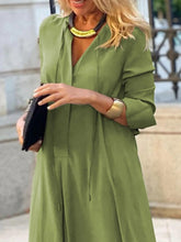 Load image into Gallery viewer, Full Size Solid Color Maxi Shirt Dress Plus Size - florentclothing store 
