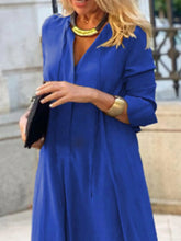 Load image into Gallery viewer, Full Size Solid Color Maxi Shirt Dress Plus Size - florentclothing store 
