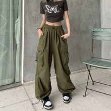 Load image into Gallery viewer, 2024 Women Casual Joggers Tech Pants Solid Low Waist Pants Drawstring
