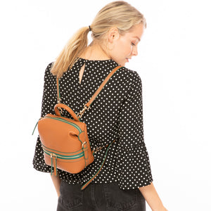 Brown Leather Backpack Purse for Women Convertible Crossbody Bag