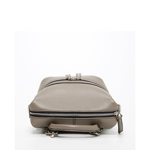 Gray Leather Backpack Purse for Women Convertible Crossbody Bag Medium - florentclothing store 