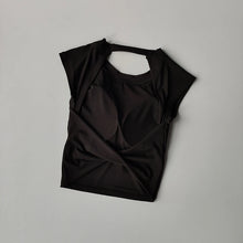 Load image into Gallery viewer, Sexy Short Backless Fixed Chest Pad Sports T-shirt Vest Women&#39;s Tight
