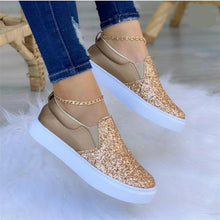 Load image into Gallery viewer, Moccasins Glitter Flat Female Loafers Shoes Rose Gold/Black/Gold
