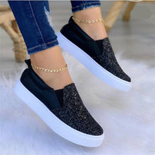 Load image into Gallery viewer, Moccasins Glitter Flat Female Loafers Shoes Black/Rose Gold/Black/Gold
