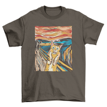 Load image into Gallery viewer, The Scream parody cat t-shirt - florentclothing store 
