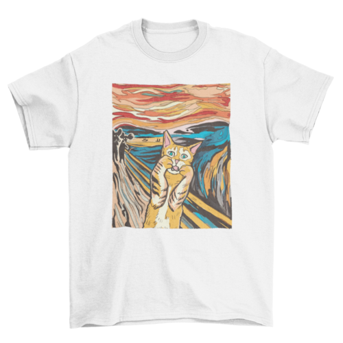 The Scream parody cat t-shirt - florentclothing store 
