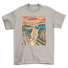 Load image into Gallery viewer, The Scream parody cat t-shirt - florentclothing store 
