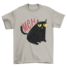 Load image into Gallery viewer, Funny unimpressed meh black cat t-shirt

