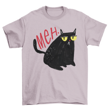 Load image into Gallery viewer, Funny unimpressed meh black cat t-shirt
